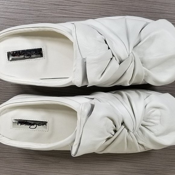 Halogen Manny Knotted Slip-On Sneaker, White Leather, Womens Size 9 - Picture 8 of 10